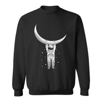 Astronaut Hanging From The Moon Sweatshirt - Monsterry DE