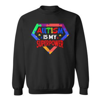 Autism Awareness Autism Is My Super Power Superhero Men Women Sweatshirt Graphic Print Unisex - Thegiftio UK