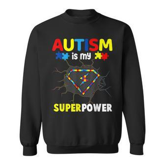 Autism Awareness Autism Is My Super Power Superhero V2 Men Women Sweatshirt Graphic Print Unisex - Thegiftio UK