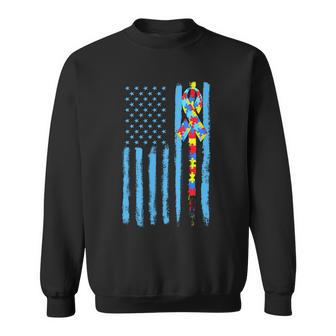 Autism Awareness Puzzle American Flag Tshirt Sweatshirt - Monsterry
