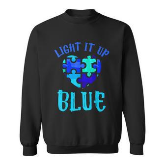 Autism Awareness Shirt Light It Up Blue Autism Awareness Sweatshirt - Thegiftio UK