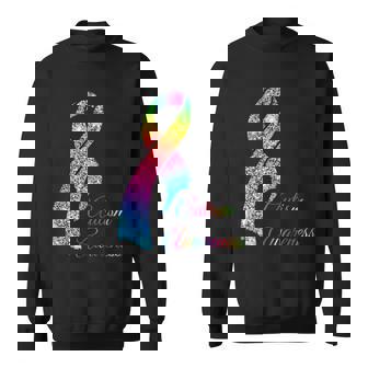 Autism Awareness Sparkle Glitter Ribbon Sweatshirt - Thegiftio