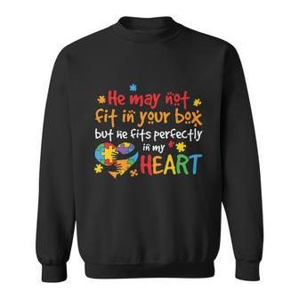 Autism Heart Puzzle Piece Autism Awareness Autism Mom Sweatshirt - Monsterry