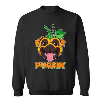 Autumn Halloween Pugkin Graphic Design Printed Casual Daily Basic Sweatshirt - Thegiftio UK