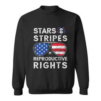 Aviator Us Flag Sunglasses Stars Stripes Reproductive Rights Sweatshirt - Monsterry
