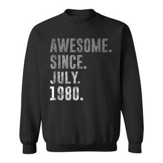 Awesome Since July 1980 42Nd Birthday Vintage 1980 Sweatshirt - Seseable
