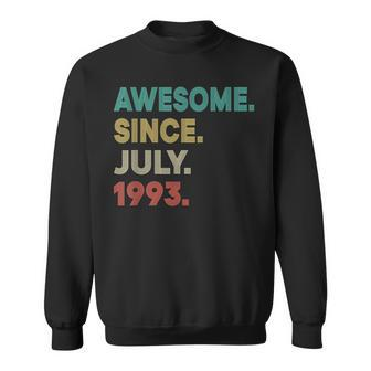 Awesome Since July 1993 Vintage 29Th Birthday Sweatshirt - Seseable