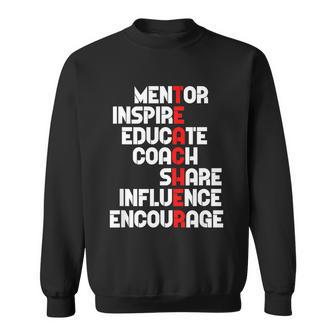 Awesome Teacher Definition Mentor Coach Educate Inspire Graphic Design Printed Casual Daily Basic Sweatshirt - Thegiftio UK