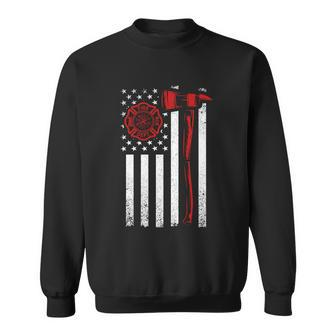 Axe Fire Dept American Flag Thin Red Line Sweatshirt - Monsterry