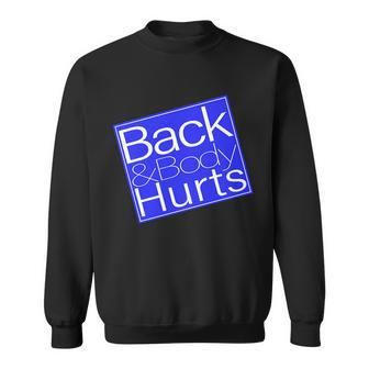 Back And Body Hurts Blue Logo Sweatshirt - Monsterry