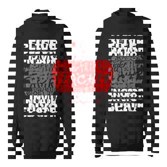 Back To School Believer Motivator Innovator Educator Teacher Sweatshirt - Thegiftio