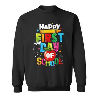 Back To School Teachers Kids Child Happy First Day Of School Sweatshirt - Seseable
