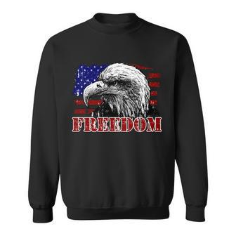 Bald Eagle Distressed Usa Flag Freedom 4Th Of July Sweatshirt - Monsterry