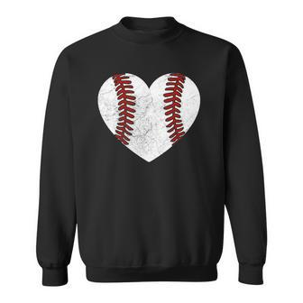 Baseball Heart Fun Mom Dad Men Women Softball Wife Sweatshirt | Mazezy