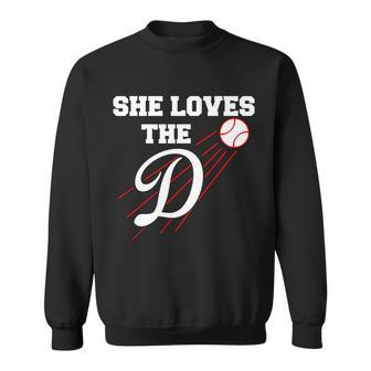 Baseball She Loves The D Los Angeles Tshirt Sweatshirt - Monsterry UK