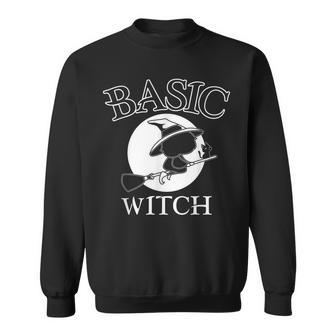 Basic Witch Costume With A Cat For Witches Halloween Sweatshirt - Seseable