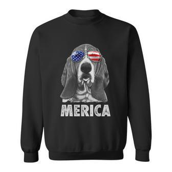 Basset Hound 4Th Of July Merica Men American Flag Sunglasses Sweatshirt - Thegiftio UK
