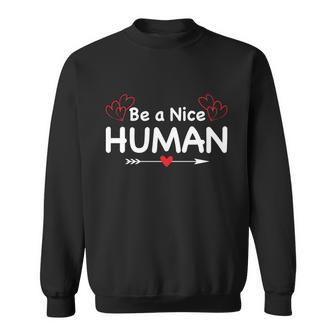 Be A Nice Human LetS Be Better Humans Meaningful Gift Sweatshirt - Monsterry UK