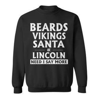Beards - Vikings Santa & Lincoln Sweatshirt - Seseable