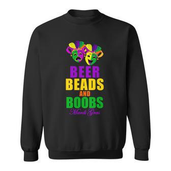 Beer Beads And Boobs Mardi Gras New Orleans T-Shirt Graphic Design Printed Casual Daily Basic Sweatshirt - Thegiftio UK