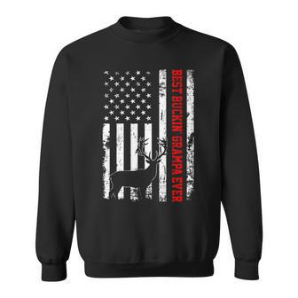 Best Buckin Grampa Ever Usa Flag Hunting Gift Sweatshirt - Thegiftio UK