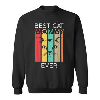 Best Cat Mom Ever Mommy Kitten Lover Paw Retro Vintage Sweatshirt - Thegiftio UK