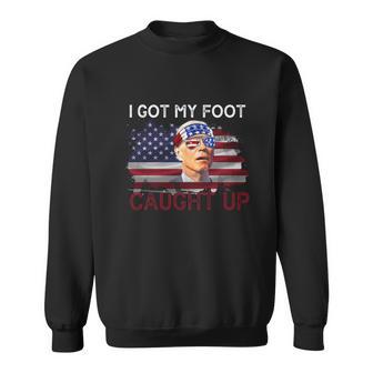 Biden Falls Off His Bike I Got My Foot Caught Up Bicycle Sweatshirt - Monsterry