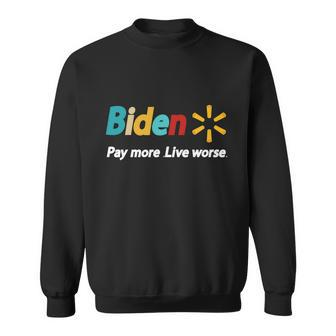 Biden Pay More Live Worse Funny Anti Biden Retro Sunset Sweatshirt - Monsterry