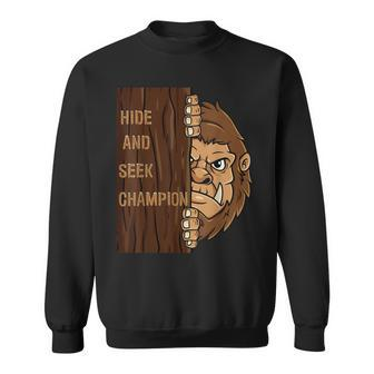 Bigfoot Hide And Seek Champion Funny Sasquatch Forest Sweatshirt - Thegiftio UK