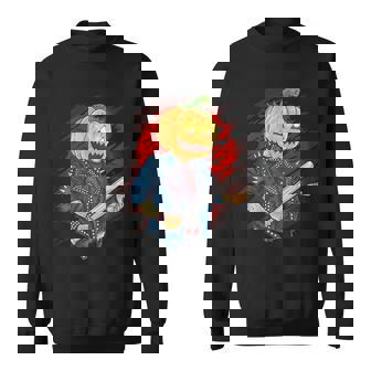 Biker Pumpkin Cool Halloween Graphic Design Printed Casual Daily Basic Sweatshirt - THEGIFTIO