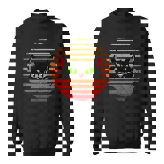 Black Cat Cat Eyes Retro Cats Sweatshirt - Thegiftio
