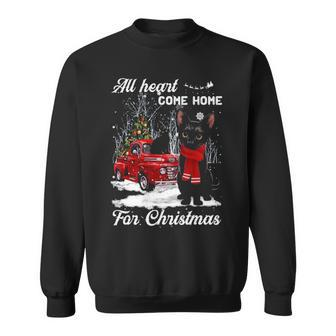 Black Cat Christmas Truck Ornaments Santa Lover Cat Xmas Sweatshirt - Thegiftio UK