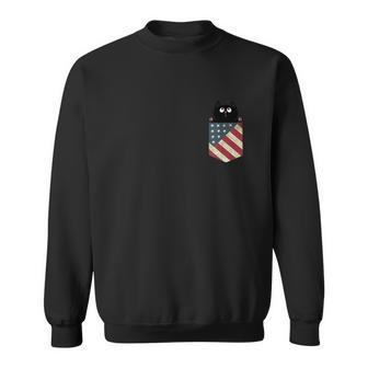 Black Cat In The Pocket Ready For A Hugging 4Th Of July Sweatshirt - Monsterry UK