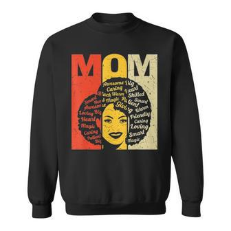 Black Mother Afro Natural Hair Melanin Pride Mom Mothers Day Sweatshirt - Thegiftio UK