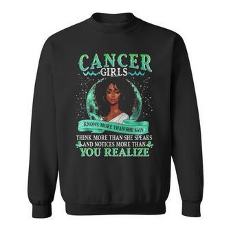 Black Queen Cancer Girls July August Girl Birthday Sweatshirt - Thegiftio UK