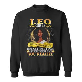 Black Queen Leo Girls July August Girl Birthday Sweatshirt - Thegiftio UK