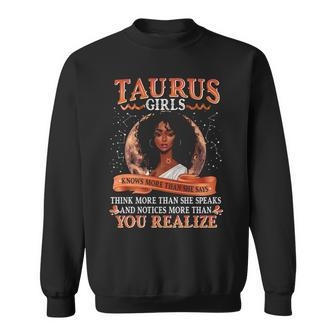 Black Queen Taurus Girls April May Girl Birthday Sweatshirt - Thegiftio UK