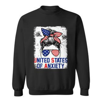 Bleached Messy Bun Funny Patriotic United States Anxiety Sweatshirt - Monsterry UK