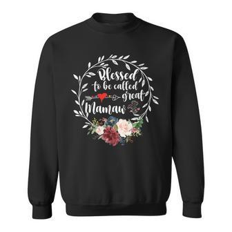 Blessed To Be Called Great Mamaw - Heart Floral Happiness Men Women Sweatshirt Graphic Print Unisex - Thegiftio UK