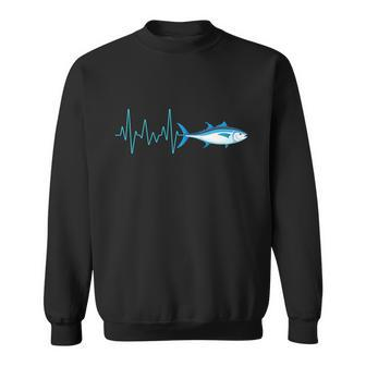 Bluefin Tuna Heartbeat Funny Fishing Sweatshirt - Monsterry DE