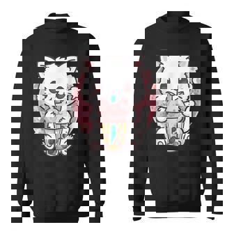 Boba Cat Boba Tea Bubble Tea Kawaii Anime Cat Kawaii Neko Men Women Sweatshirt Graphic Print Unisex - Thegiftio