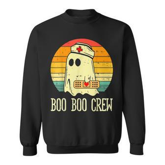 Boo Boo Crew Funny Nurse Halloween Ghost Costume Rn Vintage Men Women Sweatshirt Graphic Print Unisex - Thegiftio UK
