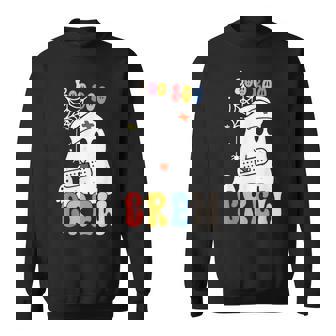 Boo Boo Crew Nurse Groovy Nurse Er Rn Icu Halloween Ghost Men Women Sweatshirt Graphic Print Unisex - Thegiftio