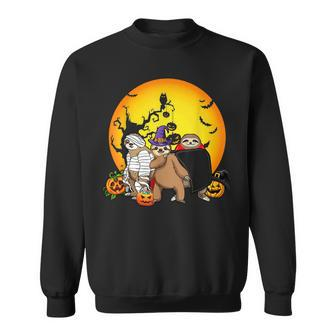 Boo Halloween Sloth With Pumpkin Funny Halloween Costume Men Women Sweatshirt Graphic Print Unisex - Thegiftio UK