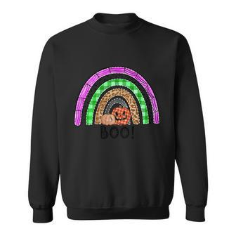 Boo Pumpkin Rainbow Halloween Quote Sweatshirt - Monsterry