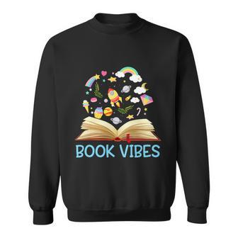 Book Vibes Book Lover Bookworm Funny Bookrish Reading Library V2 Sweatshirt - Thegiftio UK