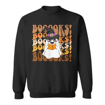 Booooks Ghost Funny Halloween Teacher Book Library Reading  V2 Sweatshirt