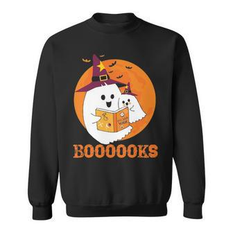 Booooks Halloween Boo Read Books Reading Sweatshirt - Thegiftio UK