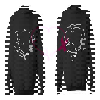Breast Cancer Awareness Doctor Nurse Stethoscope Sweatshirt - Monsterry