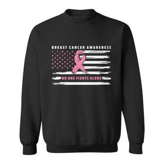 Breast Cancer Awareness No One Fight Alone Gift Sweatshirt - Monsterry CA